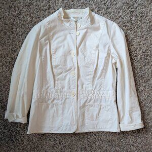 Talbots Women's Lightweight Button Up Coat - White - Size 10